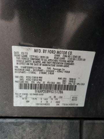 2015 Ford Taurus Sel 3.5L(VIN: 1FAHP2E89FG151286