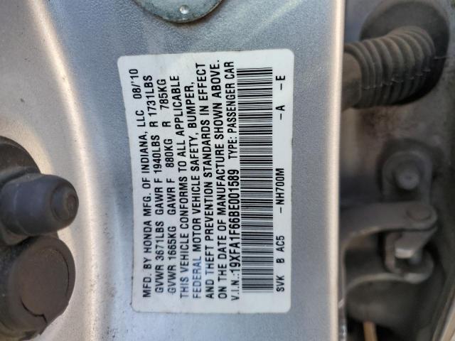 19XFA1F66BE001589 | 2011 Honda civic lx-s