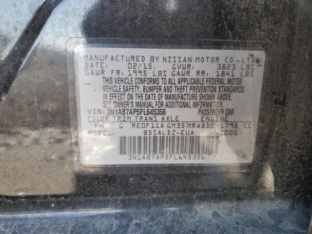 3N1AB7AP5FL645356 | 2015 NISSAN SENTRA S