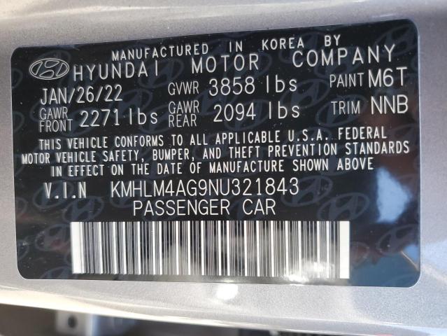 KMHLM4AG9NU321843 | 2022 HYUNDAI ELANTRA SE