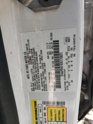 3FA6P0H74ER170821 | 2014 FORD FUSION SE