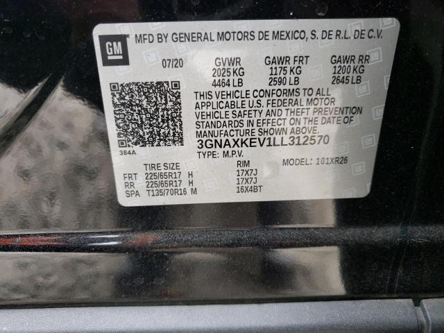 3GNAXKEV1LL312570 | 2020 Chevrolet equinox lt