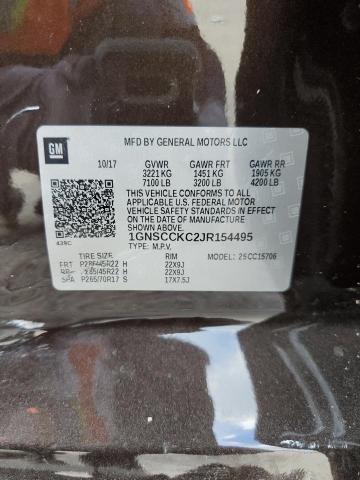 2018 CHEVROLET TAHOE 1GNSCCKC2JR154495