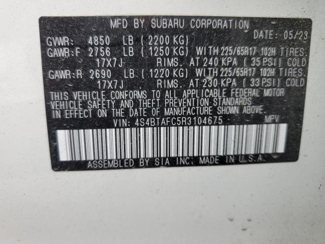 4S4BTAFC5R3104675 | 2024 SUBARU OUTBACK PR