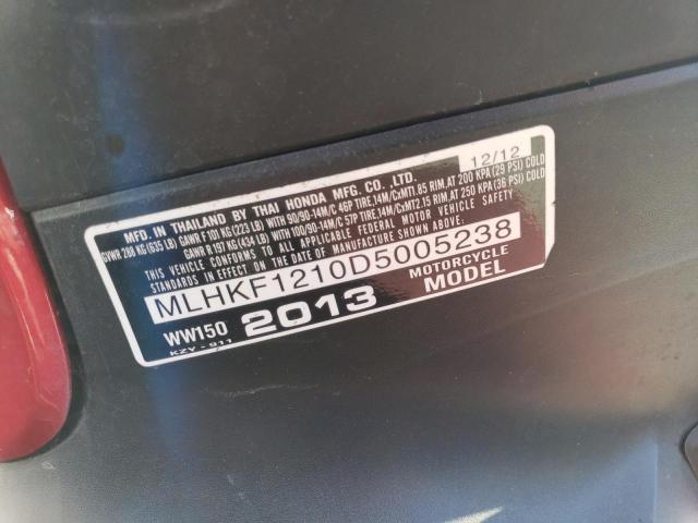 2013 HONDA PCX 150 MLHKF1210D5005238