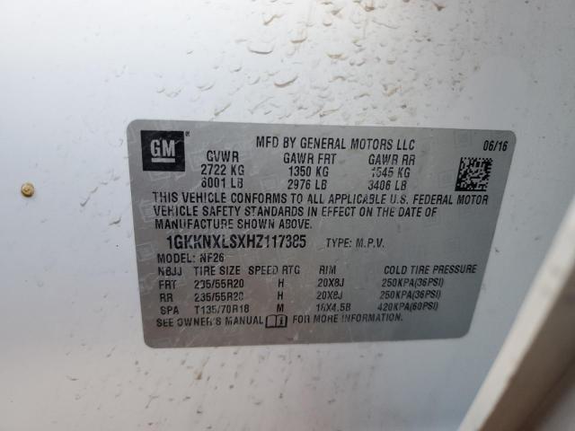 1GKKNXLSXHZ117385 | 2017 GMC ACADIA DEN