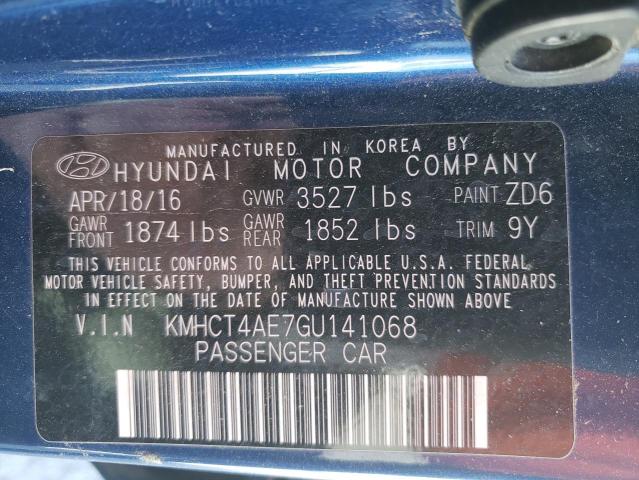 KMHCT4AE7GU141068 Hyundai ACCENT SE
