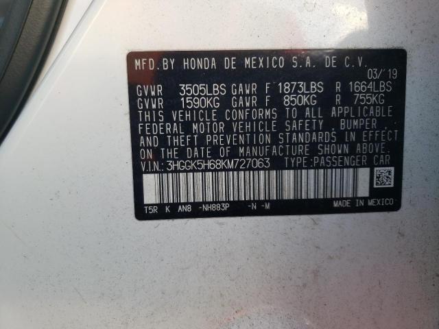 2019 HONDA FIT SPORT - 3HGGK5H68KM727063