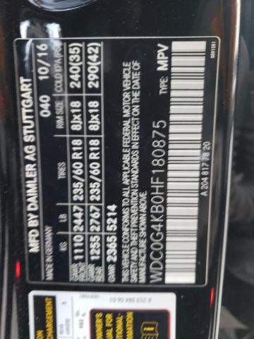 2017 MERCEDES-BENZ GLC 300 4M - WDC0G4KB0HF180875