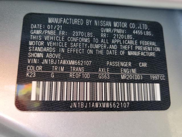 JN1BJ1AWXMW662107 Nissan Rogue Sport S