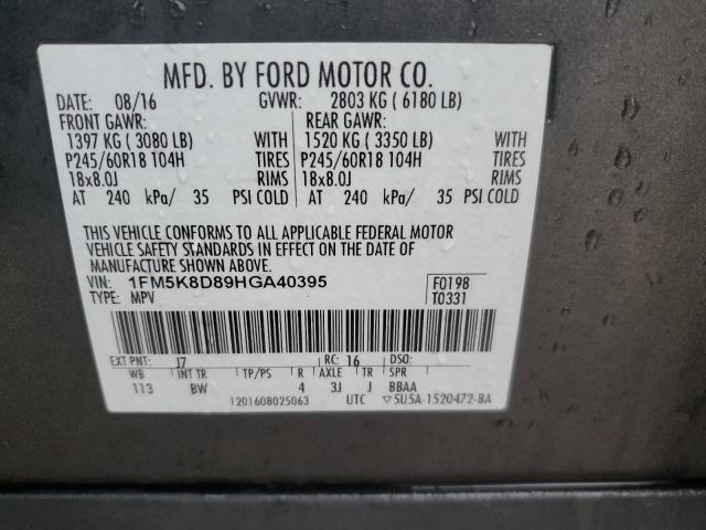 1FM5K8D89HGA40395 | 2017 FORD EXPLORER X