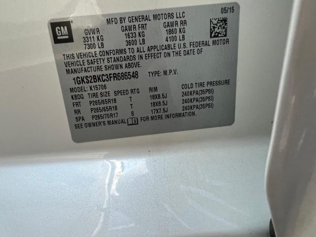 1GKS2BKC3FR686548 GMC YUKON SLT