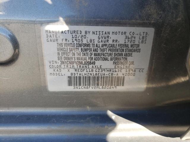 3N1CN8FV2ML820849 | 2021 NISSAN VERSA SR