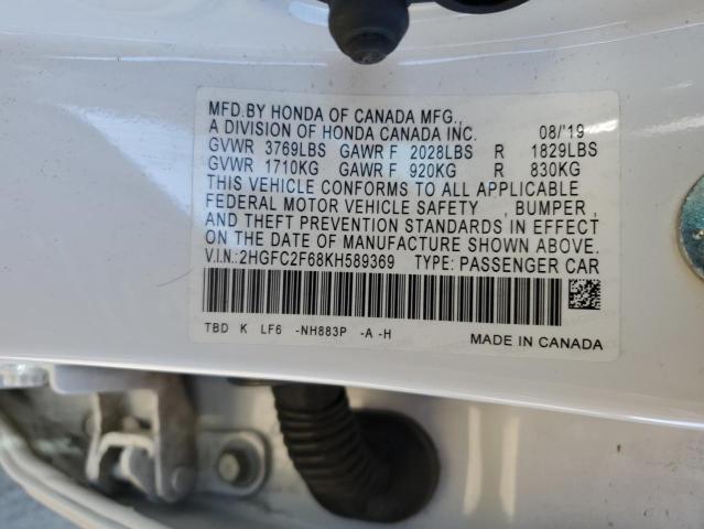 2HGFC2F68KH589369 Honda Civic Lx