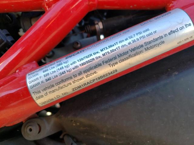 2009 DUCATI MONSTER 11 ZDM1RACP19B023429