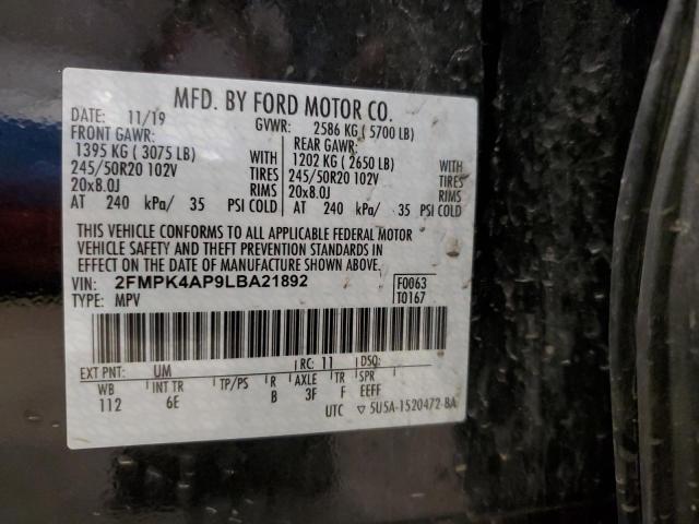 2FMPK4AP9LBA21892 2020 FORD EDGE, photo no. 13