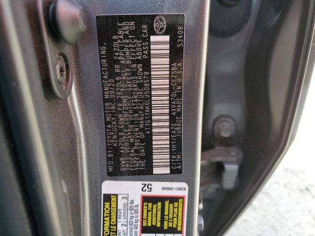 4T1G11AK6LU508578 | 2020 TOYOTA CAMRY SE