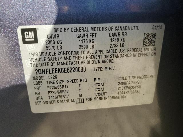 2GNFLEEK6E6220080 | 2014 CHEVROLET EQUINOX LS