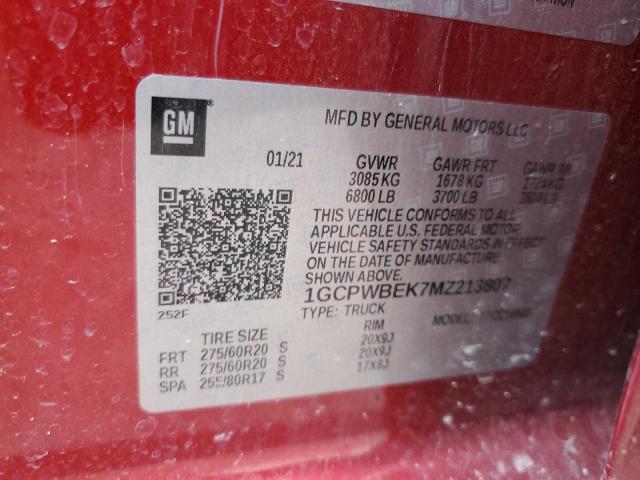 1GCPWBEK7MZ213807 | 2021 CHEVROLET SILVERADO