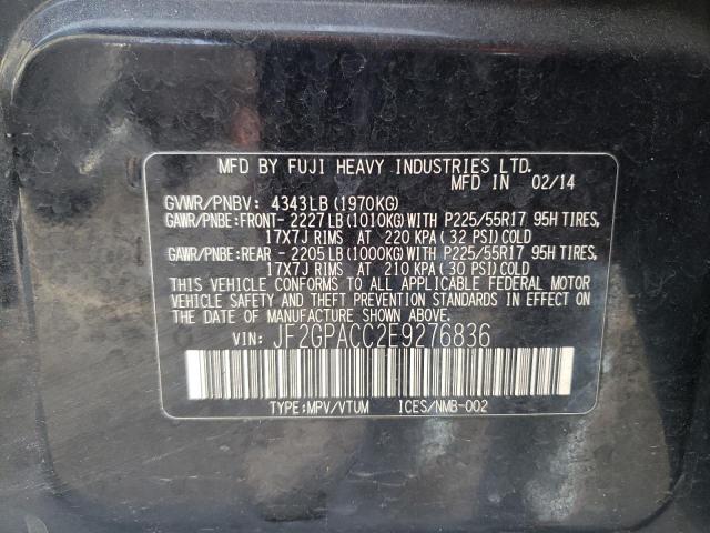 JF2GPACC2E9276836 Subaru Xv Crosstrek 2.0 Premium