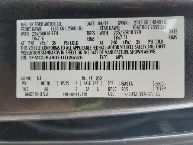 1FMCU9J90EUD26525 | 2014 Ford escape titanium