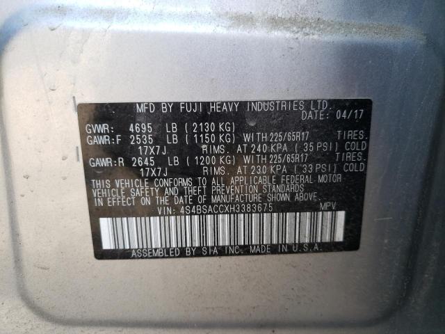 4S4BSACCXH3383675 Subaru Outback 2.5i Premium