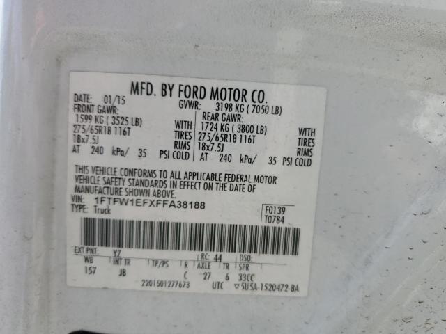 1FTFW1EFXFFA38188 Ford F150 Supercrew