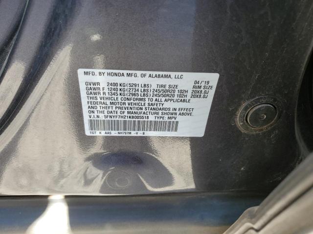 2019 HONDA PASSPORT 5FNYF7H21KB005518