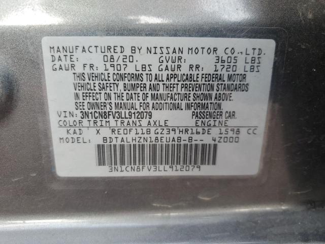 3N1CN8FV3LL912079 | 2020 NISSAN VERSA SR