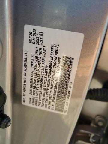 5FNYF8H02LB007140 | 2020 HONDA PASSPORT E