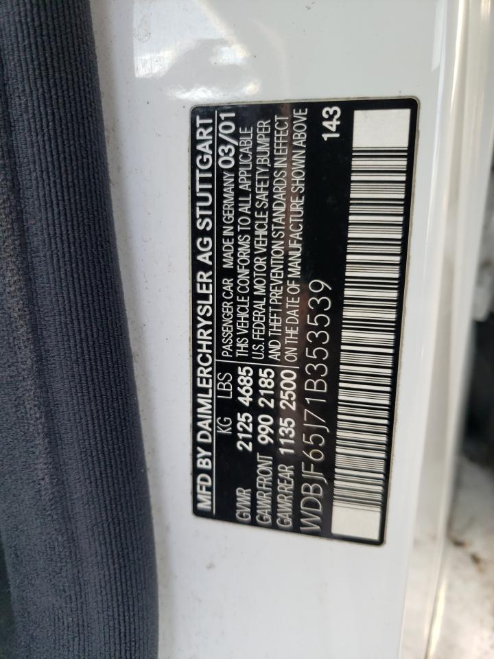 WDBJF65J71B353539 2001 Mercedes-Benz E 320