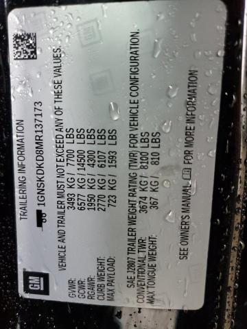 2021 Chevrolet Suburban K1500 Z71 VIN: 1GNSKDKD8MR137173 Lot: 78842923