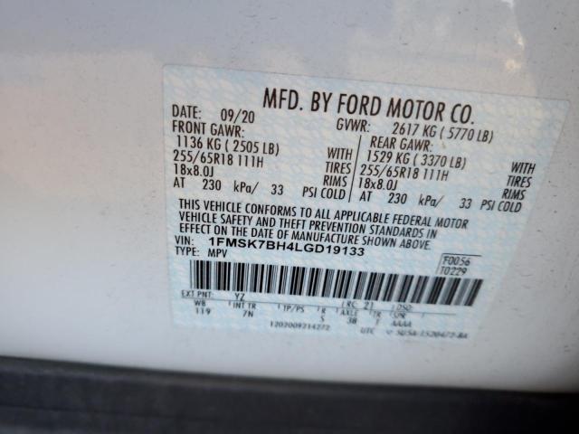 1FMSK7BH4LGD19133 | 2020 FORD EXPLORER