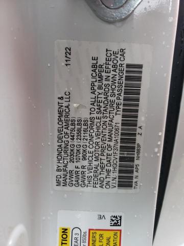 1HGCV1F37NA100671 | 2022 HONDA ACCORD SPO