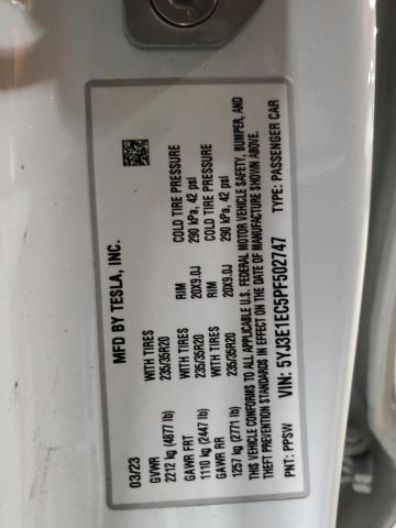 2023 TESLA MODEL 3 - 5YJ3E1EC5PF502747
