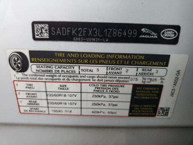 2020 JAGUAR E-PACE SADFK2FX3L1Z86499