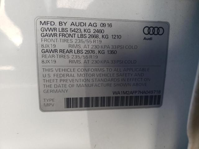 VIN WA1M2AFP7HA049718 2017 Audi Q5, Premium Plus no.12