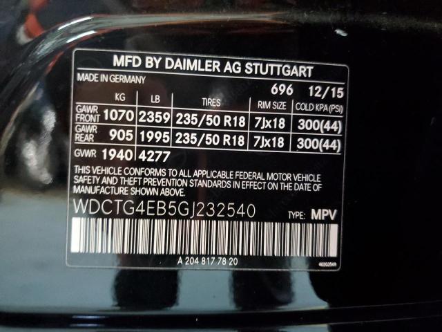 2016 MERCEDES-BENZ GLA 250 - WDCTG4EB5GJ232540