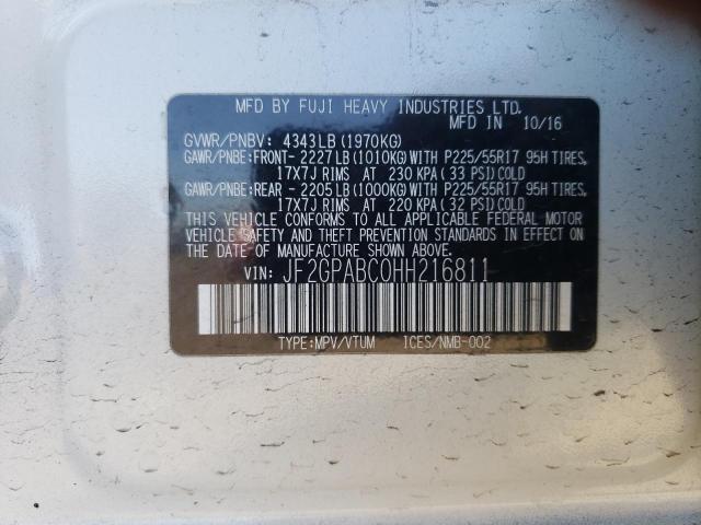 JF2GPABC0HH216811 Subaru Crosstrek Premium