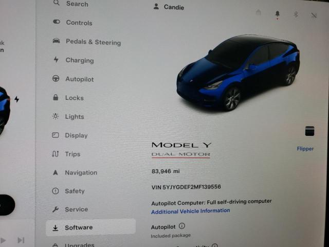 5YJYGDEF2MF139556 | 2021 TESLA MODEL Y