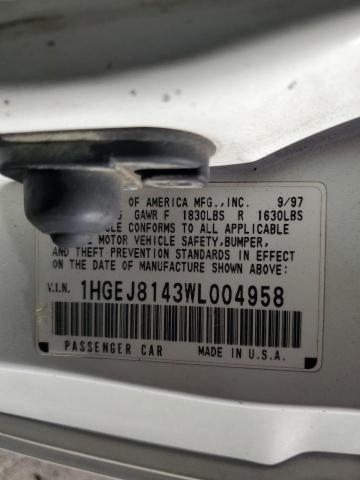 1HGEJ8143WL004958 1998 Honda Civic Ex