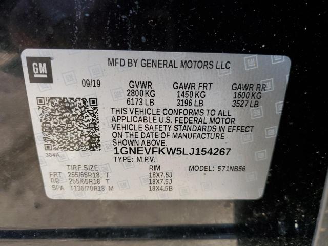 1GNEVFKW5LJ154267 | 2020 CHEVROLET TRAVERSE L