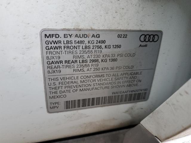 WA1EAAFY4N2074193 2022 AUDI Q5, photo no. 13