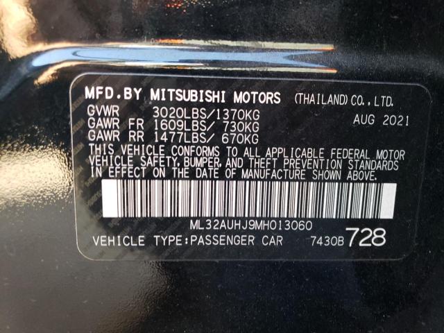 2021 Mitsubishi Mirage Es VIN: ML32AUHJ9MH013060 Lot: 77977633