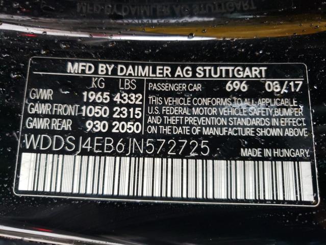 WDDSJ4EB6JN572725 Mercedes-Benz CLA 250