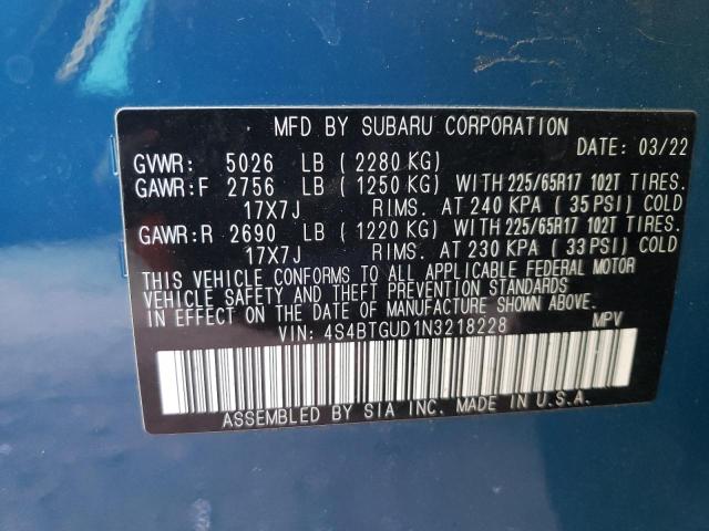 4S4BTGUD1N3218228 | 2022 SUBARU OUTBACK WI