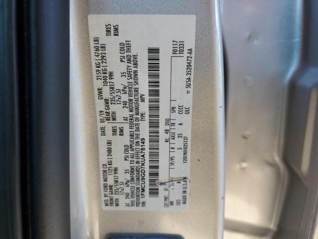 1FMCU9GD7KUA78149 2019 FORD ESCAPE, photo no. 13