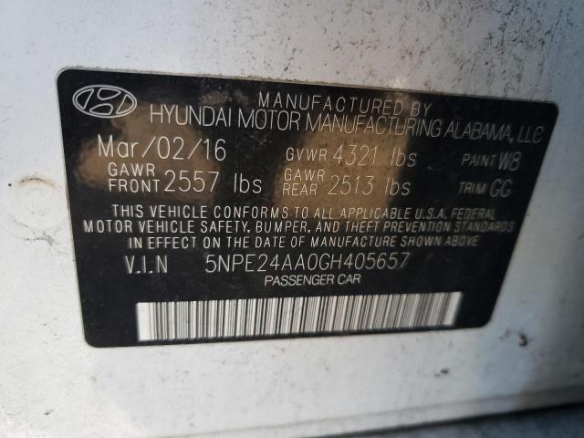 5NPE24AA0GH405657 | 2016 Hyundai sonata eco