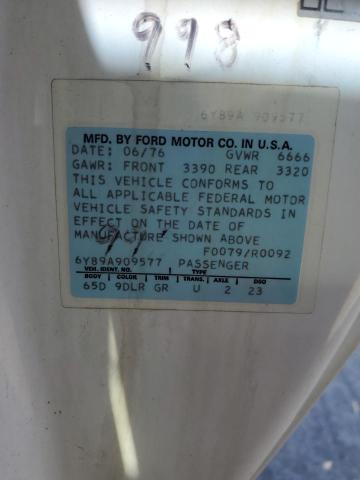 1976 Lincoln Mark Iv VIN: 6Y89A909577 Lot: 74805613