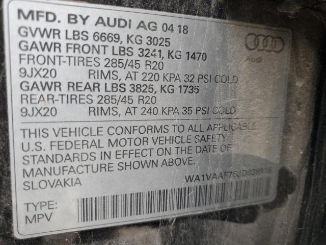 VIN WA1VAAF76JD038916 2018 Audi Q7, Prestige no.14